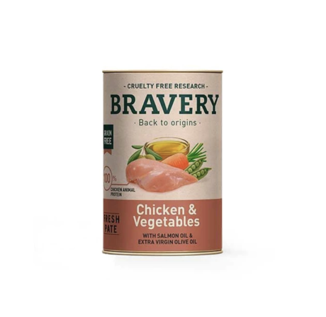 Bravery Perro Lata Pollo y Verduras