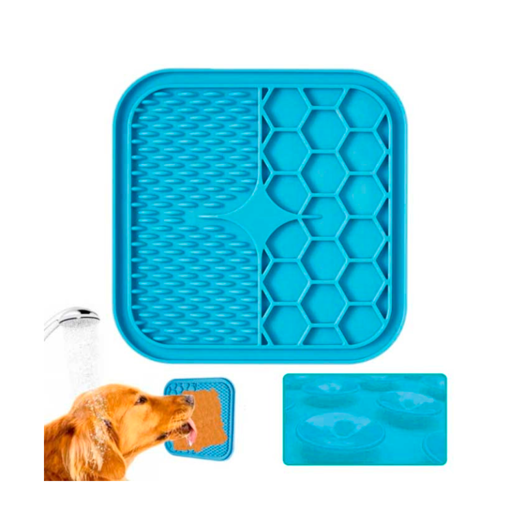 Pet Licking Mat adherente- Celeste
