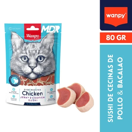 Wanpy Gato Jerky & Codfish Sushi Chicken