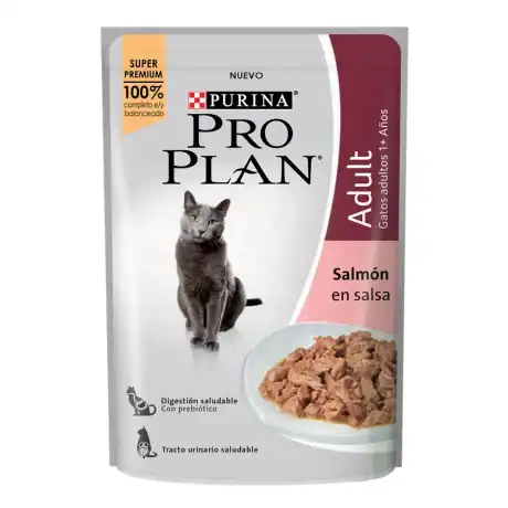 Pouch Gato Adulto Salmón Salsa Pro Plan 100g
